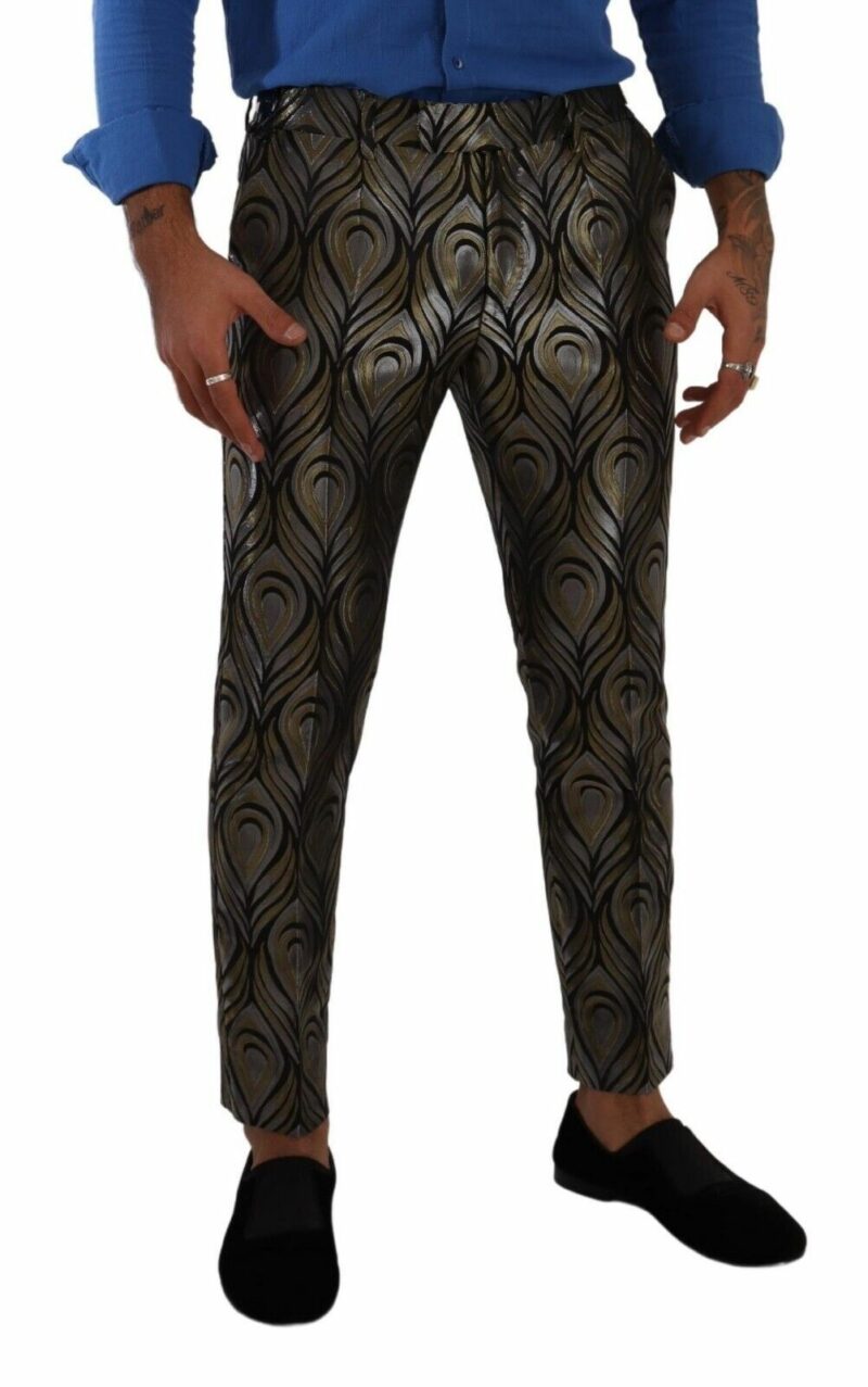 Dolce & Gabbana Elegant Slim Fit Metallic Dress Trousers - Image 4
