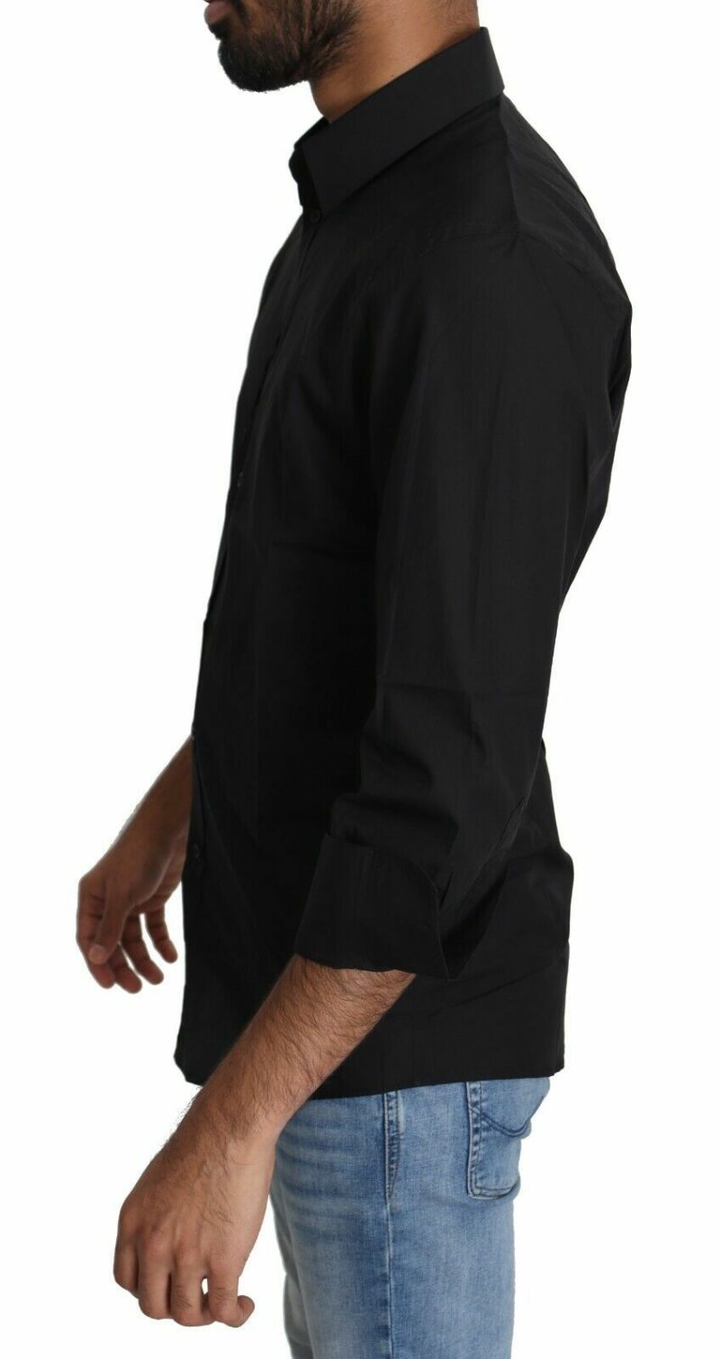 Dolce & Gabbana Elegant Black Slim Fit Dress Shirt - Image 2