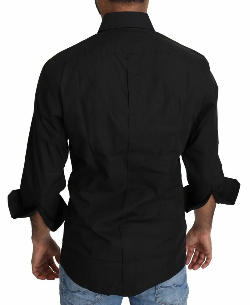 Dolce & Gabbana Elegant Black Slim Fit Dress Shirt - Image 3
