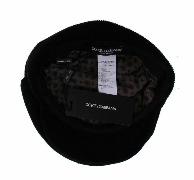 Dolce & Gabbana Sleek Black Newsboy Cap - Image 6