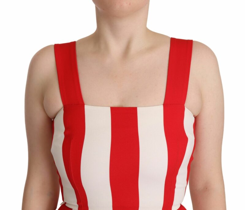Dolce & Gabbana Elegant A-Line Striped Shift Dress - Image 4