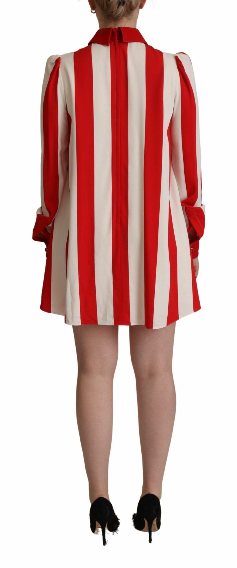Dolce & Gabbana Elegant Striped Shirt Mini Dress - Image 3