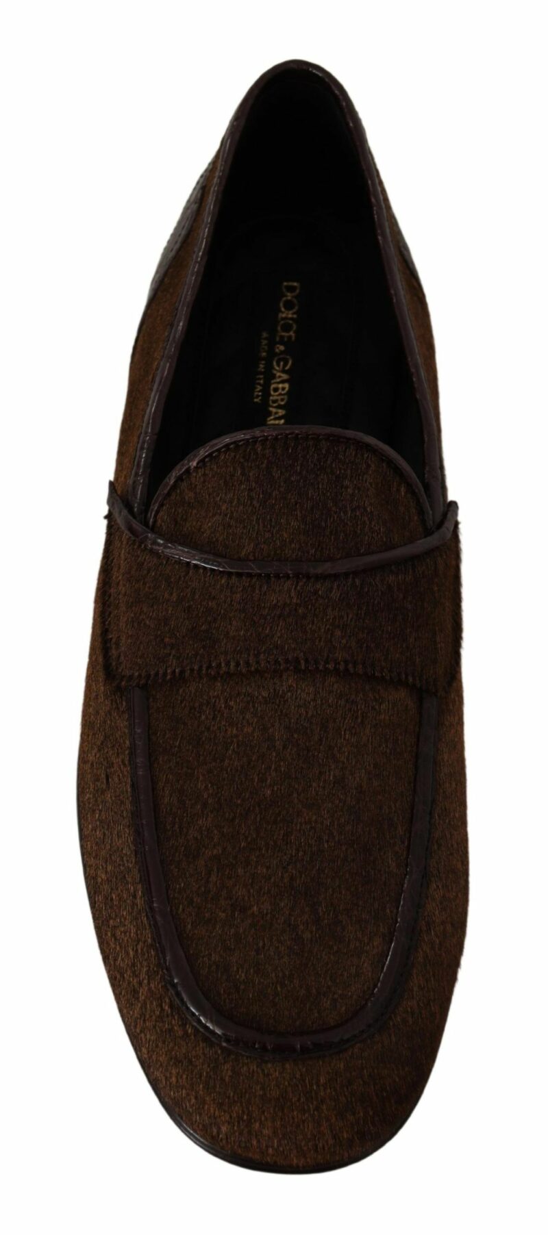 Dolce & Gabbana Elegant Brown Caiman Leather Loafers - Image 3