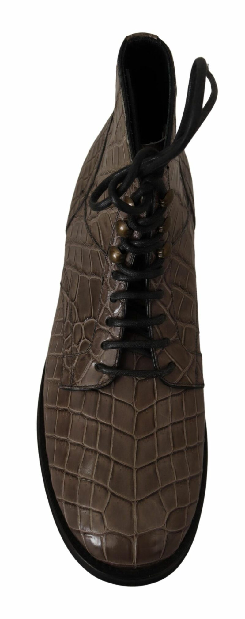 Dolce & Gabbana Elegant Crocodile Derby Brogue Boots - Image 6
