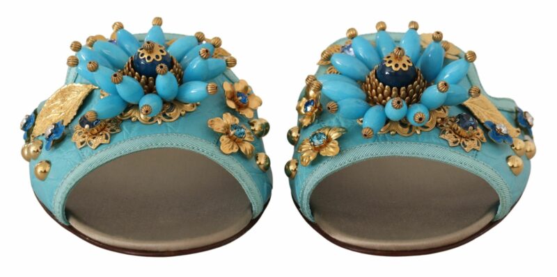 Dolce & Gabbana Exquisite Crystal-Embellished Exotic Leather Sandals - Image 4