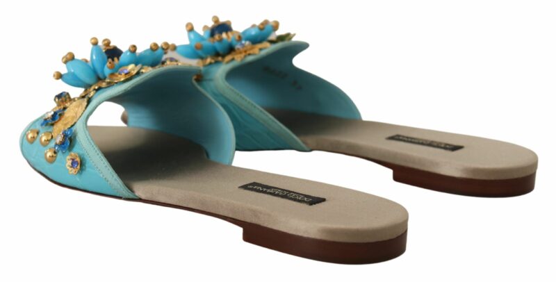 Dolce & Gabbana Exquisite Crystal-Embellished Exotic Leather Sandals - Image 6