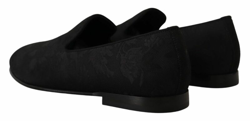 Dolce & Gabbana Elegant Jacquard Slide On Loafers Flats - Image 4