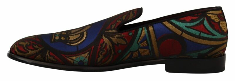 Dolce & Gabbana Multicolor Jacquard Slide-On Loafer Slippers - Image 5