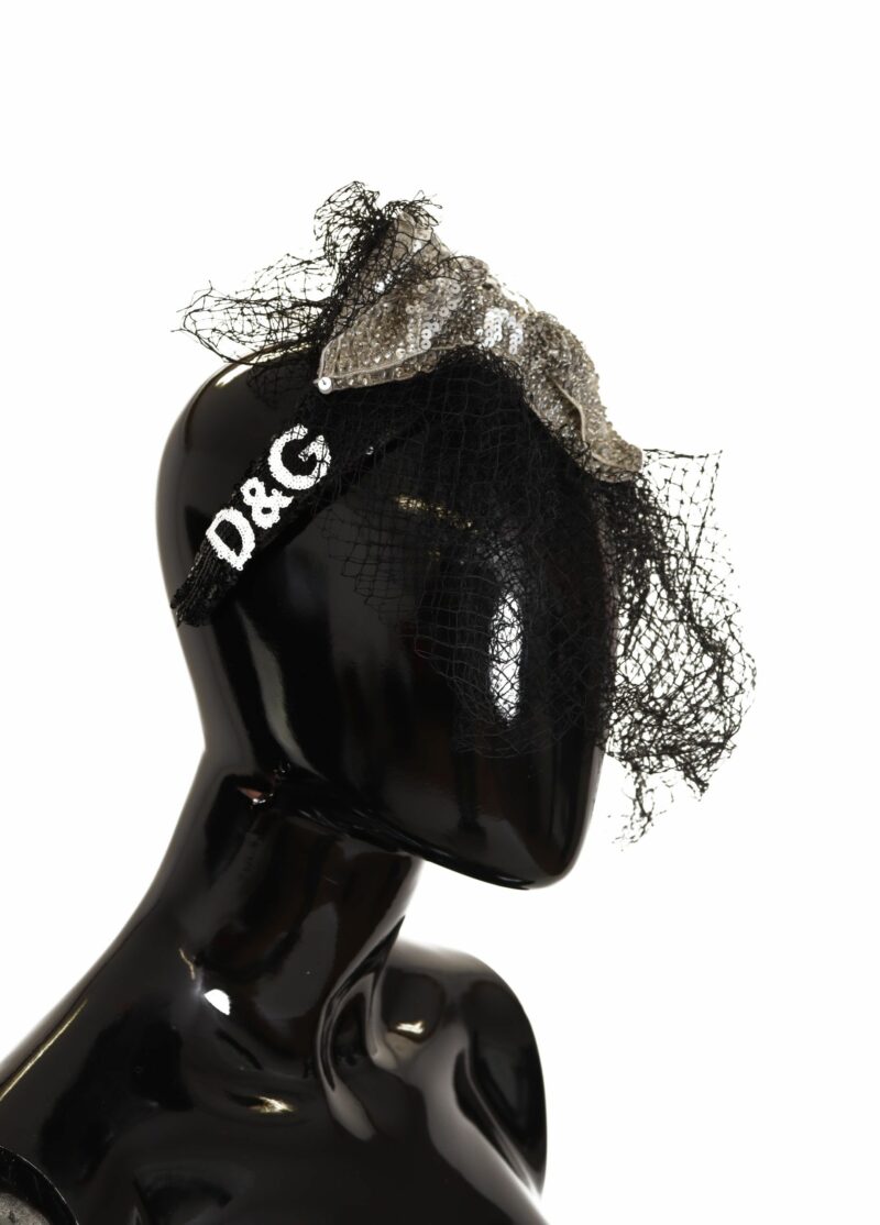 Dolce & Gabbana Glamorous Black Sequined Designer Diadem - Image 2