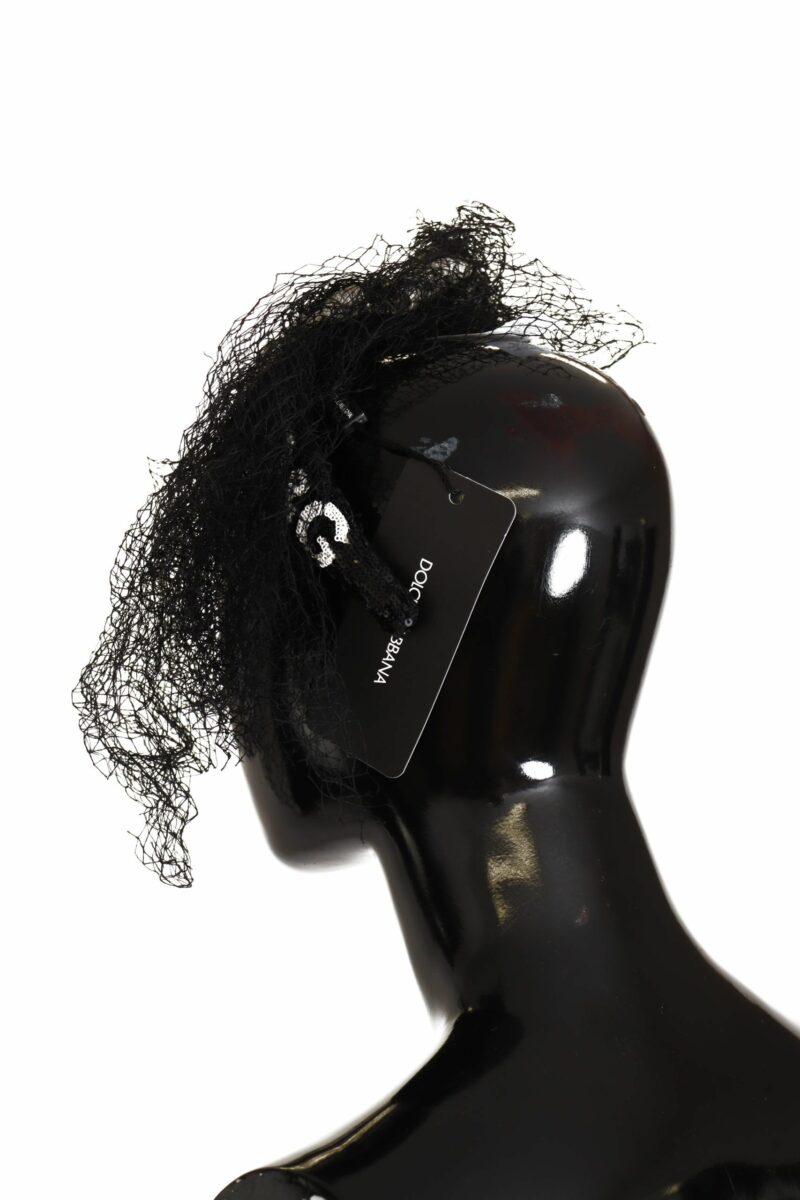 Dolce & Gabbana Glamorous Black Sequined Designer Diadem - Image 3