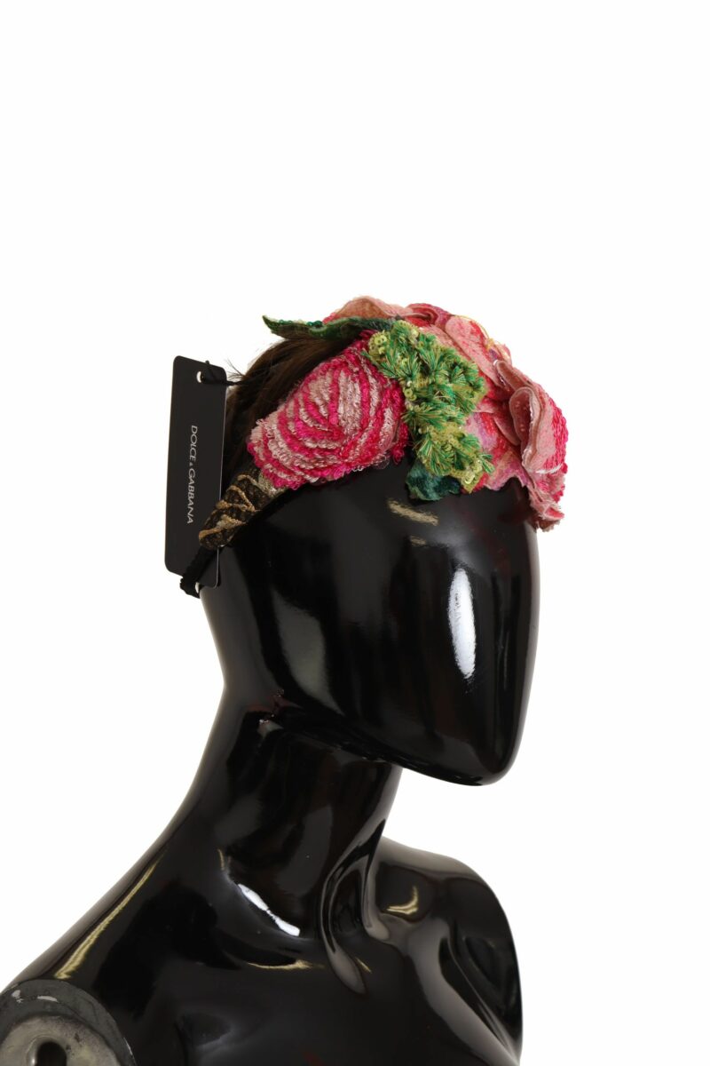 Dolce & Gabbana Multicolored Sequined Diadem Headband - Image 6