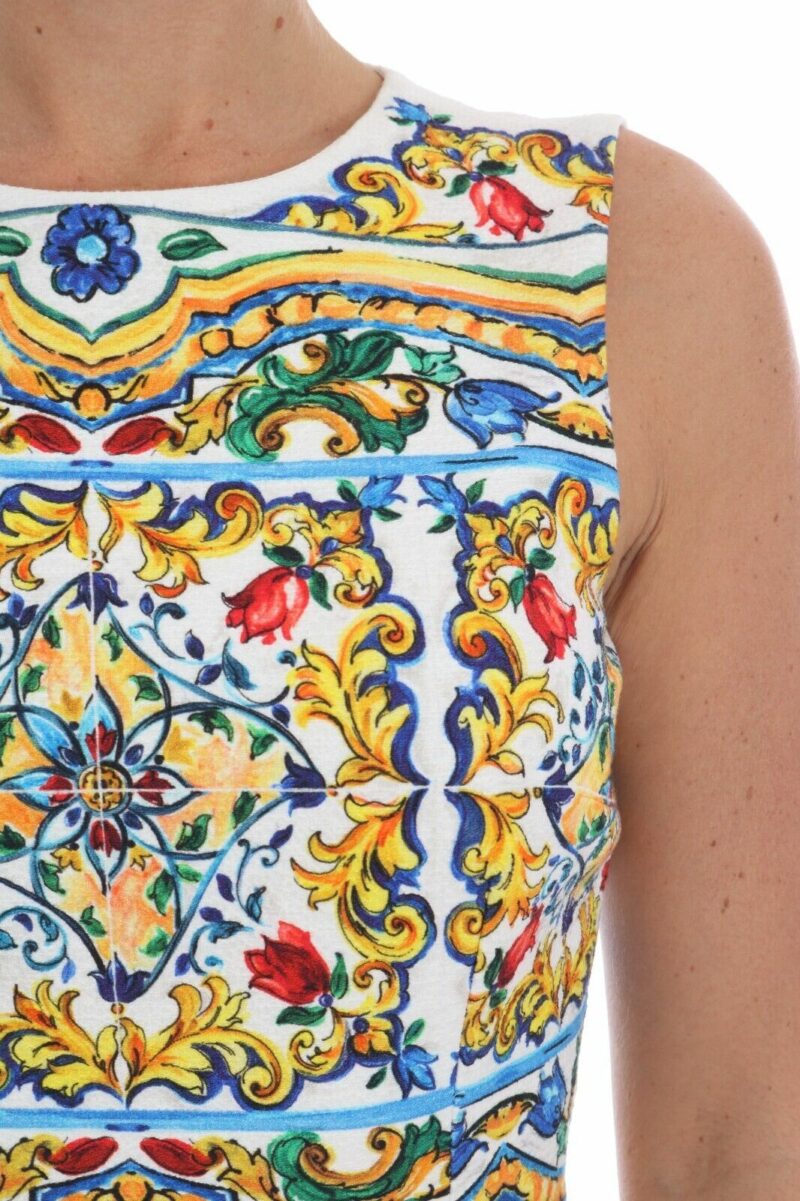 Dolce & Gabbana Majolica Print Midi Sheath Dress - Image 6