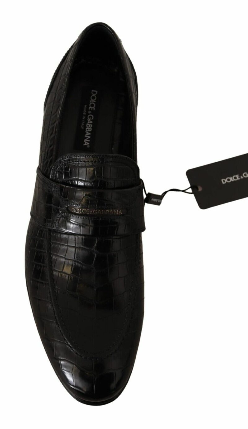 Dolce & Gabbana Elegant Crocodile Leather Moccasin Shoes - Image 7