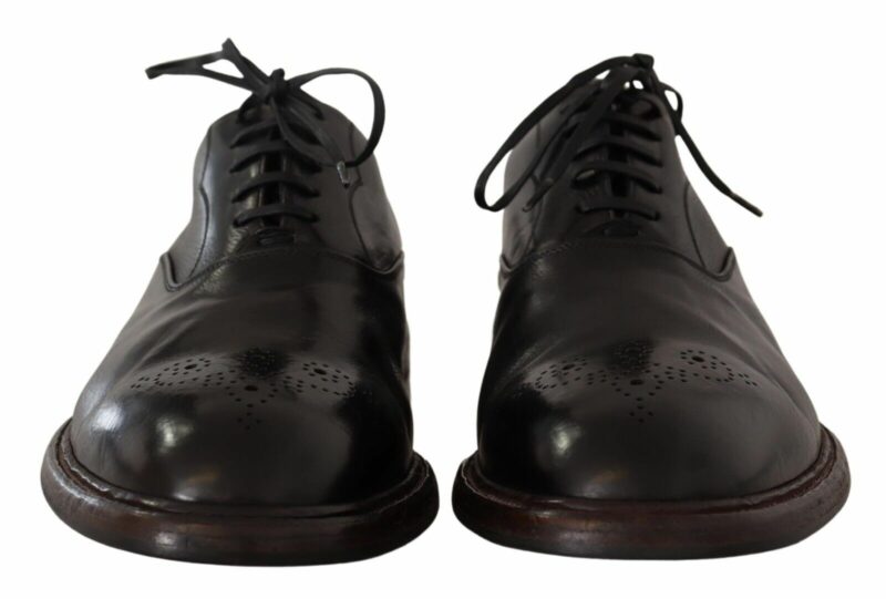 Dolce & Gabbana Elegant Black Leather Derby Formal Shoes - Image 2