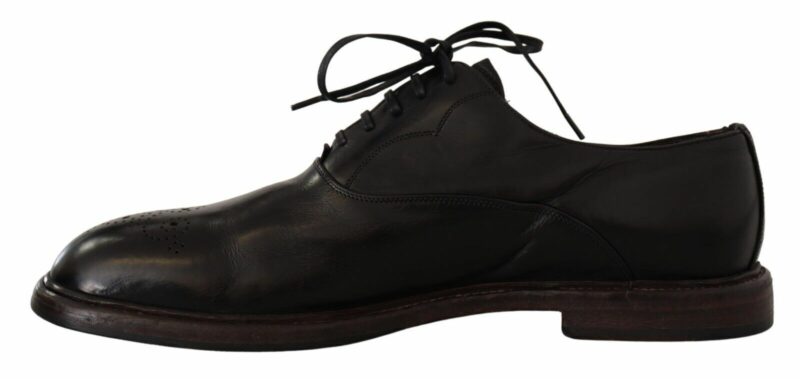 Dolce & Gabbana Elegant Black Leather Derby Formal Shoes - Image 5
