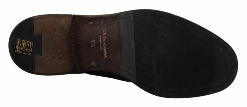 Dolce & Gabbana Elegant Black Leather Derby Formal Shoes - Image 6