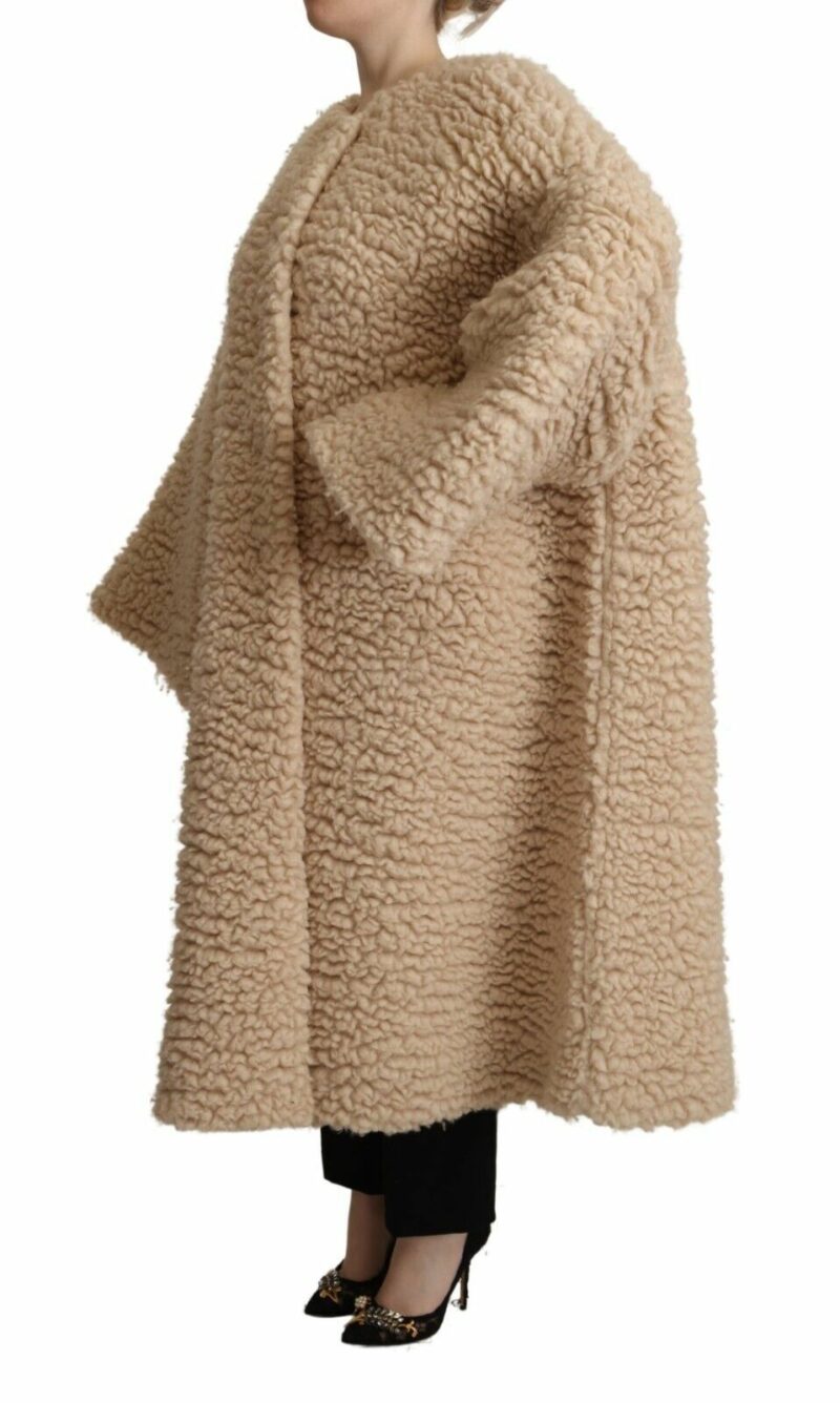 Dolce & Gabbana Elegant Beige Cashmere Overcoat Jacket - Image 2