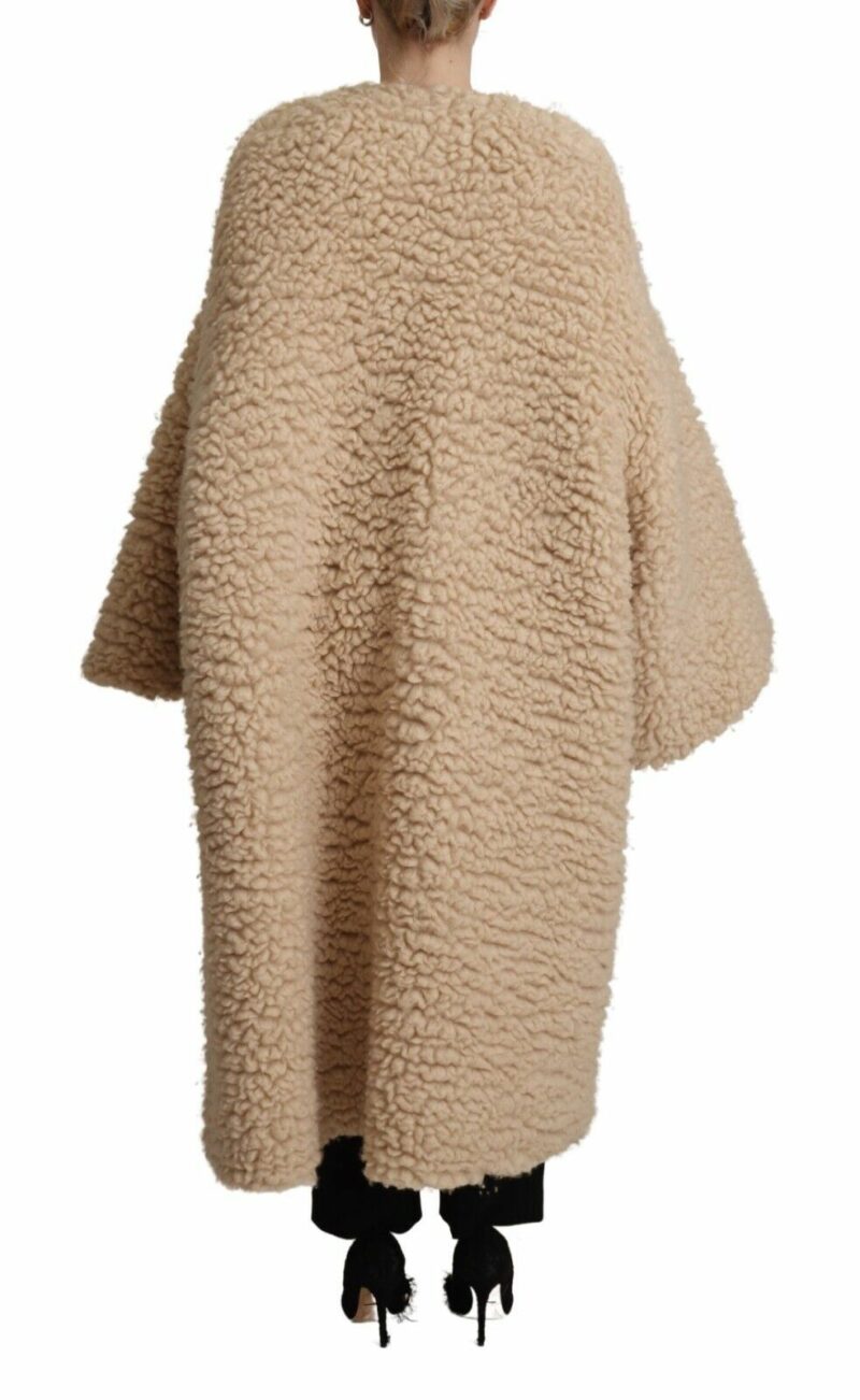 Dolce & Gabbana Elegant Beige Cashmere Overcoat Jacket - Image 3