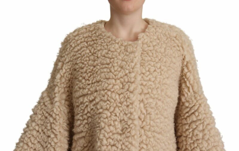 Dolce & Gabbana Elegant Beige Cashmere Overcoat Jacket - Image 4