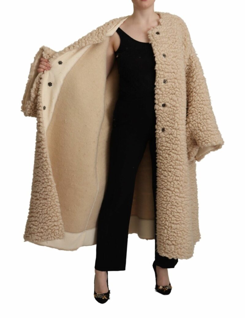 Dolce & Gabbana Elegant Beige Cashmere Overcoat Jacket - Image 6