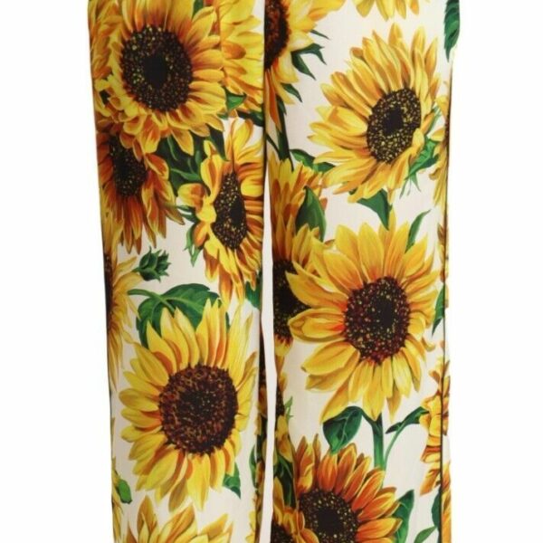 Dolce & Gabbana Elegant Sunflower Wide Leg Pants