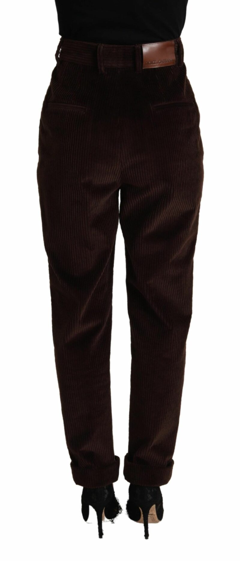 Dolce & Gabbana Elegant Bordeaux High-Waisted Corduroy Pants - Image 2