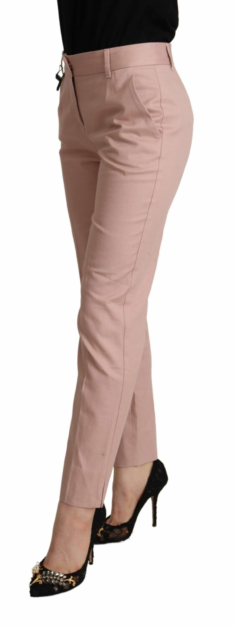 Dolce & Gabbana Elegant Pink Tapered Pants for Sophisticated Style - Image 2