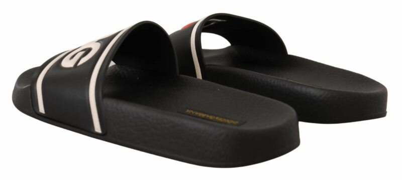 Dolce & Gabbana Elegant Black Leather Slide Sandals for Her - Image 3