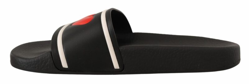 Dolce & Gabbana Elegant Black Leather Slide Sandals for Her - Image 4