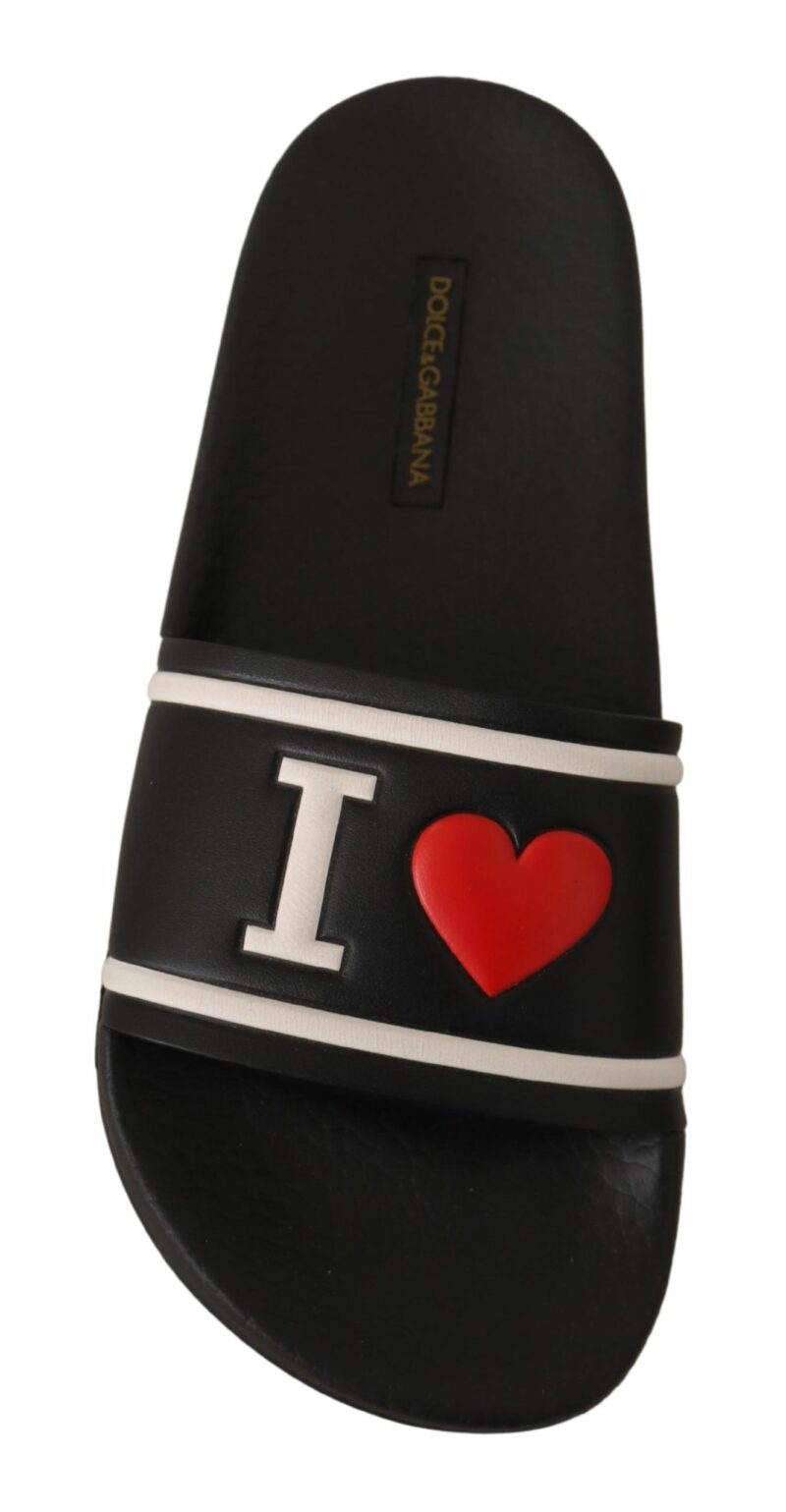 Dolce & Gabbana Elegant Black Leather Slide Sandals for Her - Image 6