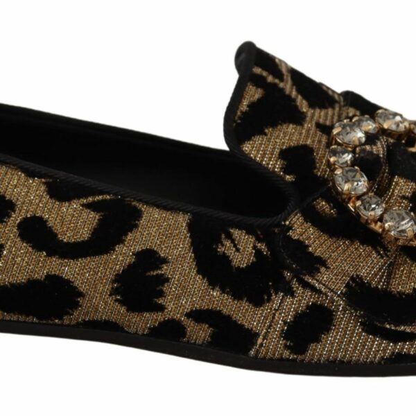 Dolce & Gabbana Elegant Leopard Crystal Gem Loafers