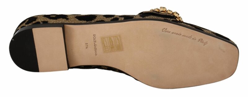 Dolce & Gabbana Elegant Leopard Crystal Gem Loafers - Image 6