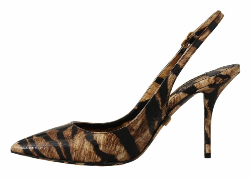 Dolce & Gabbana Tiger Pattern Slingback Heels Pumps - Image 4
