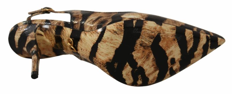 Dolce & Gabbana Tiger Pattern Slingback Heels Pumps - Image 5