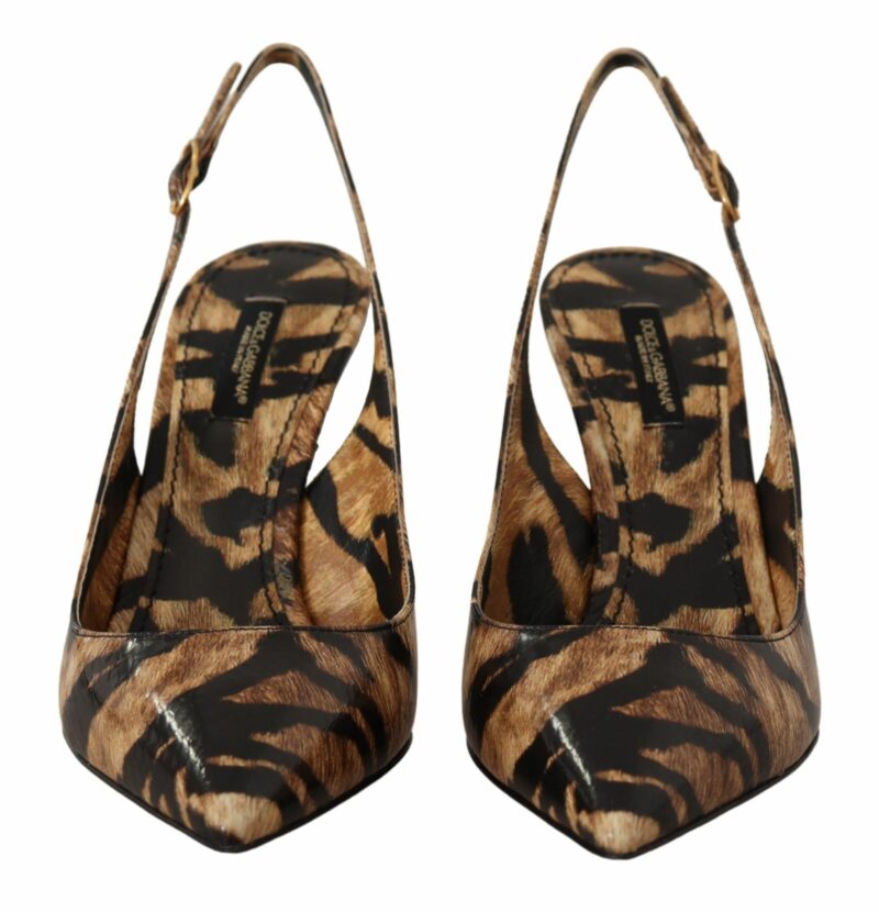 Dolce & Gabbana Tiger Pattern Slingback Heels Pumps - Image 6