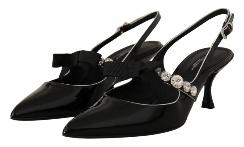 Dolce & Gabbana Elegant Crystal Slingback Heels Pump - Image 7