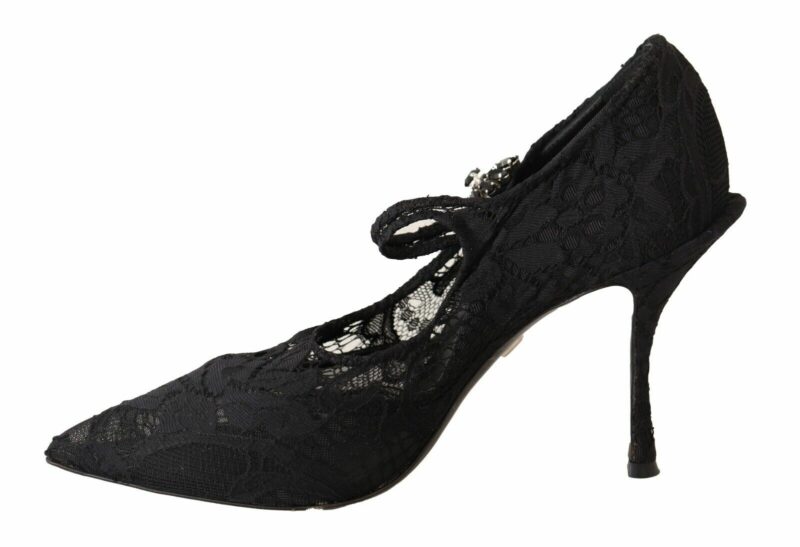 Dolce & Gabbana Elegant Black Lace Stiletto Pumps - Image 2