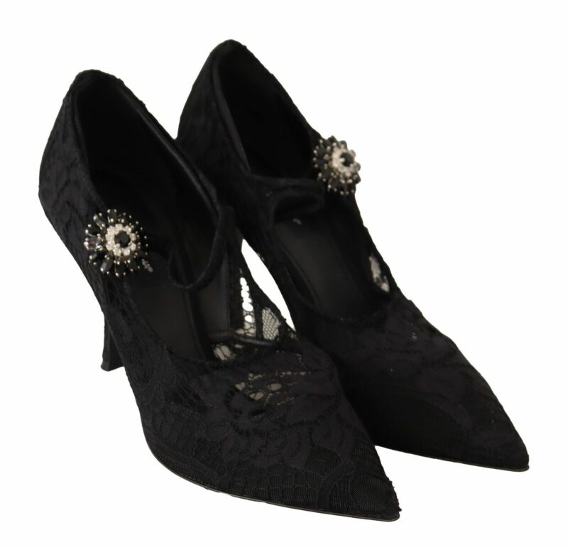 Dolce & Gabbana Elegant Black Lace Stiletto Pumps - Image 6