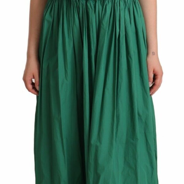 Dolce & Gabbana Elegant Deep Green Sleeveless A-Line Dress
