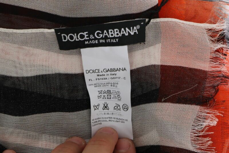 Dolce & Gabbana Elegant Multicolor Silk Fringed Scarf - Image 4