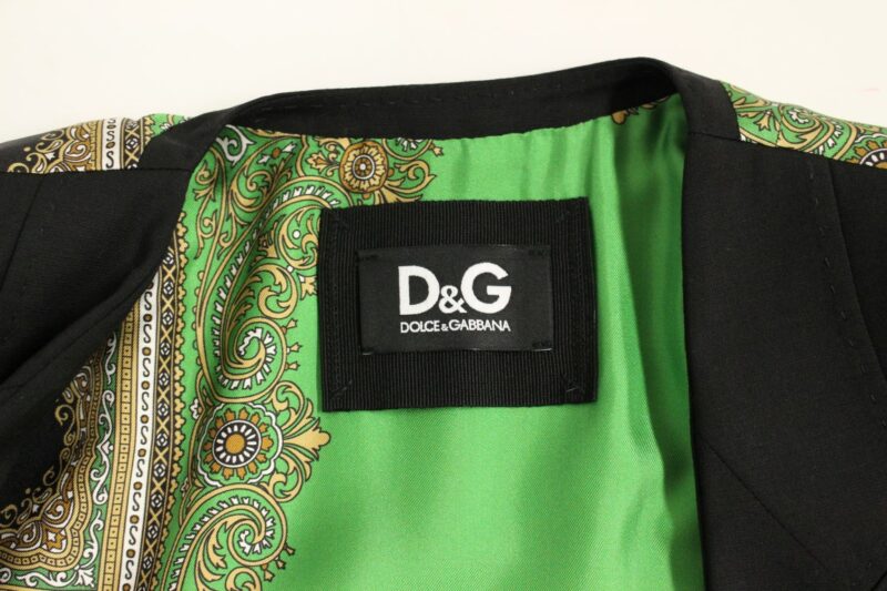 Dolce & Gabbana Elegant Silk-Blend Black Blazer with Scarf Back Detail - Image 8