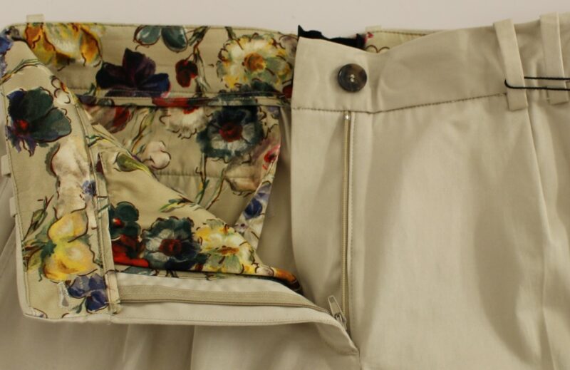 Dolce & Gabbana Elegant Beige Regular Fit Cotton Pants - Image 5