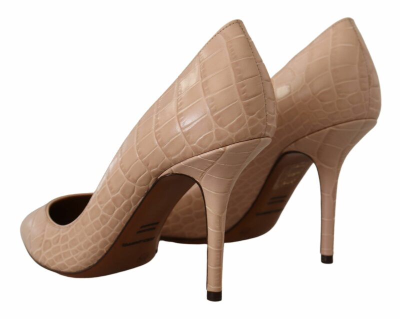 Dolce & Gabbana Elegant Nude Leather Kitten Heels Pumps - Image 2