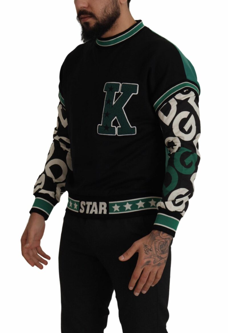 Dolce & Gabbana Regal Crewneck Pullover Sweater - Black & Green - Image 2