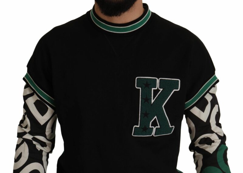 Dolce & Gabbana Regal Crewneck Pullover Sweater - Black & Green - Image 4