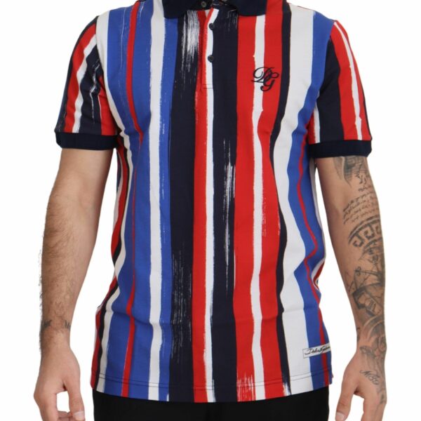 Dolce & Gabbana Elegant Striped Cotton Polo T-shirt