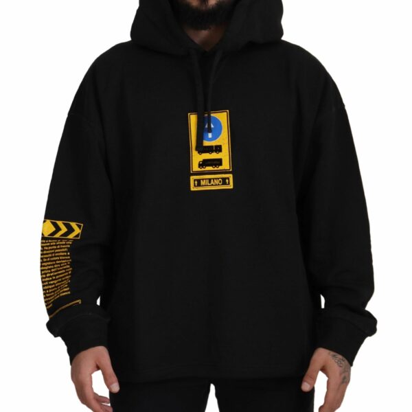 Dolce & Gabbana Elegant Black Cotton Hooded Sweater