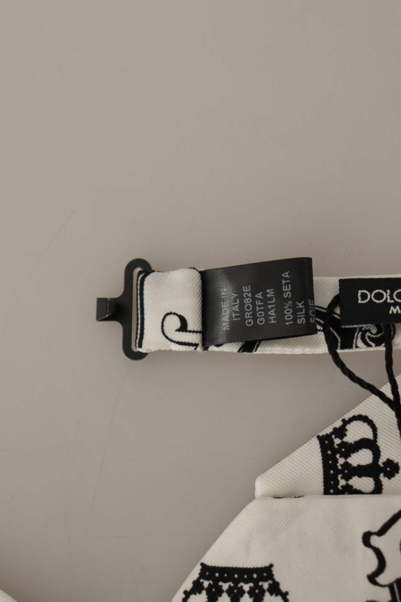 Dolce & Gabbana Elegant Silk Crown-Patterned Bow Tie - Image 5