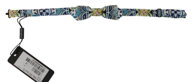 Dolce & Gabbana Majolica Print Silk Bow Tie - Image 2