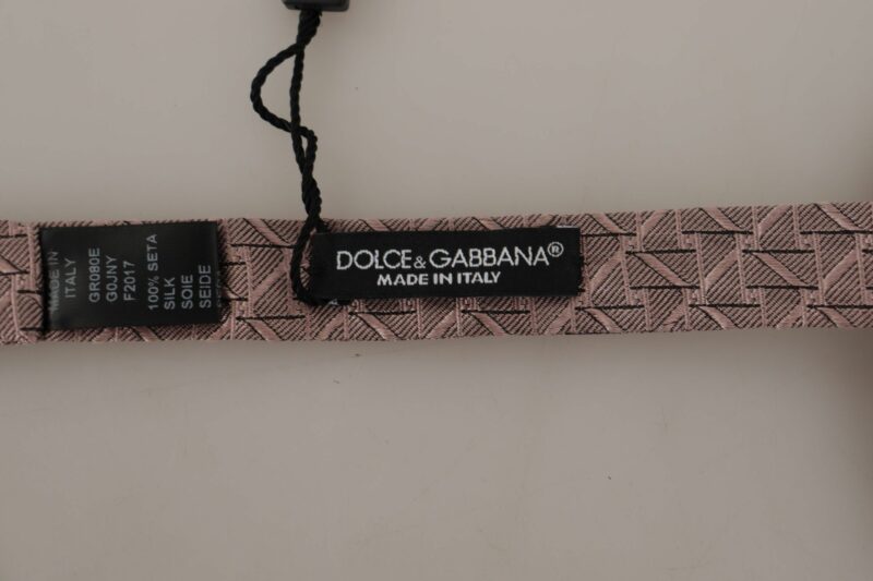 Dolce & Gabbana Elegant Silk Gray Bow Tie - Men's Formalwear - Image 2